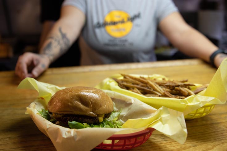 GoldenLight Cafe and Cantina burger and fries in Amarillo Texas